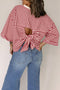 Nautical Lines Striped Bow Back Cutout Wide Sleeve Tee